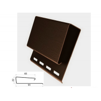 Наличник ( J-профиль широкий ) коричневый для винилового сайдинга Наличник ( J-профиль широкий ) коричневый для винилового сайдинга