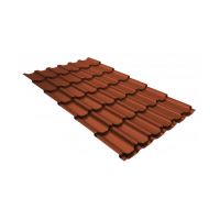 Металлочерепица квинта плюс 0,5 GreenCoat Pural Matt RR 750 кирпично-красный (RAL 8004 терракота)