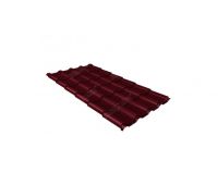 Металлочерепица камея 0,45 Drap RAL 3005 красное вино