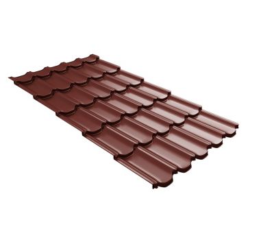 Металлочерепица квинта плюс c 3D резом 0,5 Satin RAL 3009 оксидно-красный от производителя  Grand Line по цене 731 р