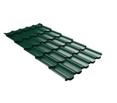Металлочерепица квинта плюс c 3D резом 0,5 Satin RAL 6005 зеленый мох от производителя  Grand Line по цене 731 р
