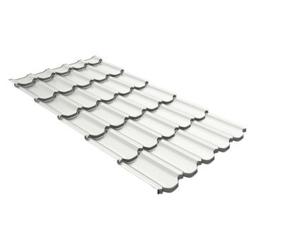 Металлочерепица квинта плюс c 3D резом 0,5 Satin RAL 9003 сигнальный белый от производителя  Grand Line по цене 731 р