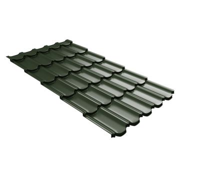 Металлочерепица квинта плюс c 3D резом 0,5 Velur RAL 6020 хромовая зелень от производителя  Grand Line по цене 1 032 р