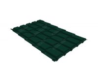 Металлочерепица квадро профи 0,45 Drap RAL 6005 зеленый мох