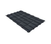 Металлочерепица квадро профи 0,5 Satin RAL 7024 мокрый асфальт