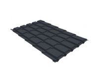 Металлочерепица квадро профи 0,5 GreenCoat Pural RR 23 темно-серый (RAL 7024) мокрый асфальт