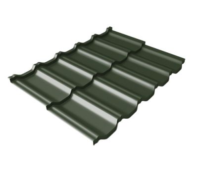 Металлочерепица модульная квинта Uno c 3D резом 0,5 GreenСoat Pural RR 11 темно-зеленый (RAL 6020 хромовая зелень) от производителя  Grand Line по цене 1 189 р