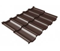 Металлочерепица модульная квинта Uno c 3D резом 0,5 Satin Мatt RAL 8017 шоколад