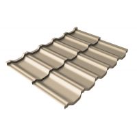 Металлочерепица модульная квинта Uno c 3D резом 0,5 Satin RAL 1015 светлая слоновая кость