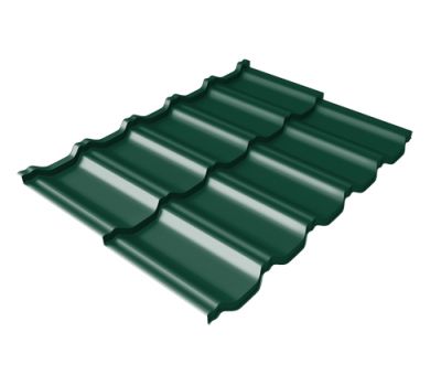 Металлочерепица модульная квинта Uno c 3D резом 0,5 Satin RAL 6005 зеленый мох от производителя  Grand Line по цене 731 р