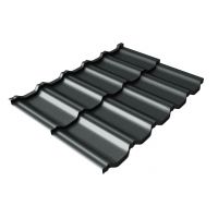 Металлочерепица модульная квинта Uno c 3D резом 0,5 Satin RAL 7016 антрацитово-серый