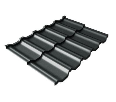 Металлочерепица модульная квинта Uno c 3D резом 0,5 Satin RAL 7016 антрацитово-серый от производителя  Grand Line по цене 753 р