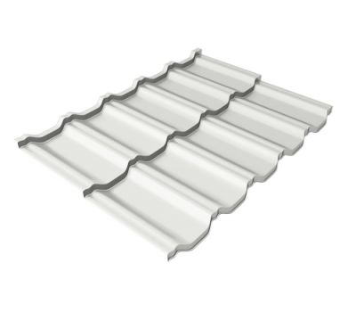 Металлочерепица модульная квинта Uno c 3D резом 0,5 Satin RAL 9003 сигнальный белый от производителя  Grand Line по цене 731 р